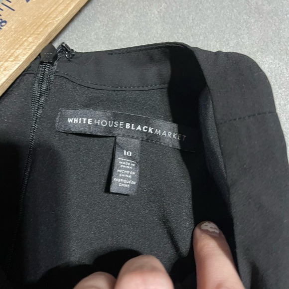 White House Black Market Maxi Dress Womens 10 Black Halter Empire Keyhole Front - Picture 4 of 5